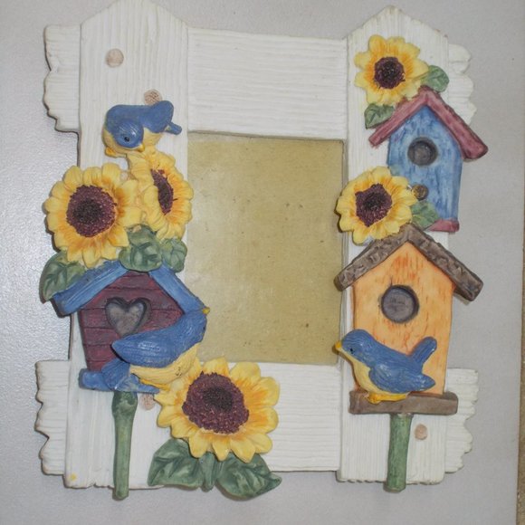 unbranded Other - Unique Sunflower table top porcline picture frame, 6.5"x6", picture 2.5"x3.5"